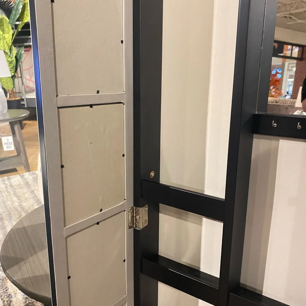 Elegant Black and Silver Full-Length Mirror by [Brand]